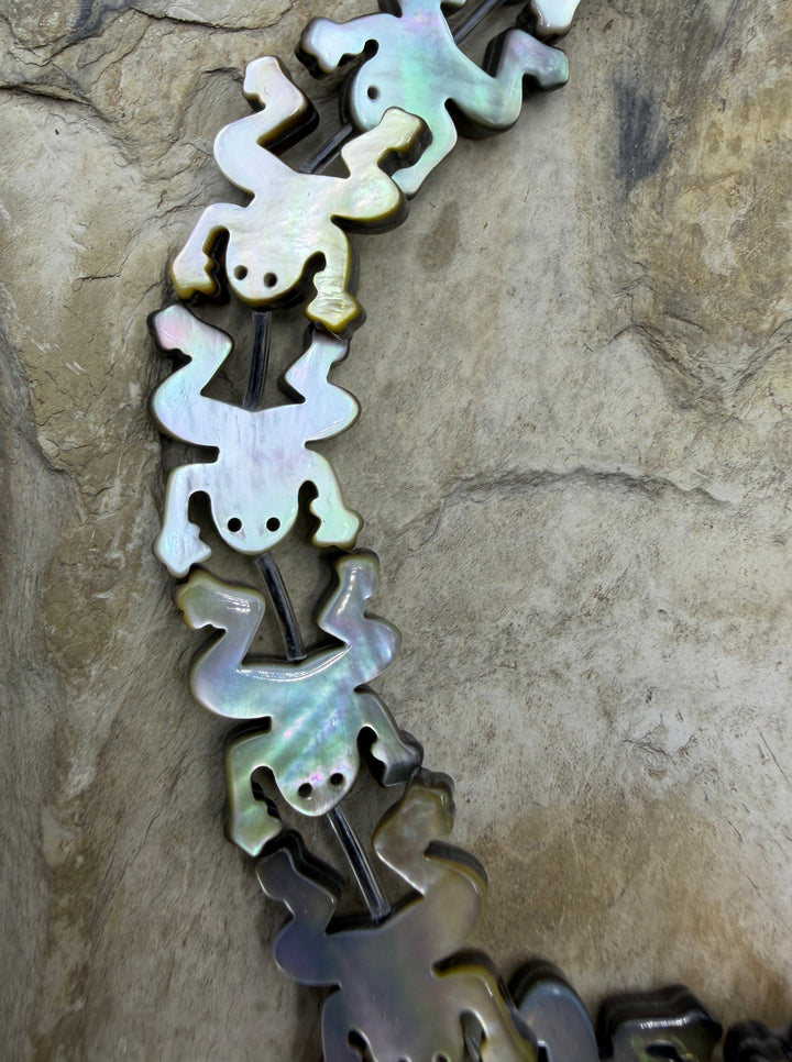 FRIDAY BARGAIN Mother Of Pearl Frog Beads 17x22mm 16 Inch