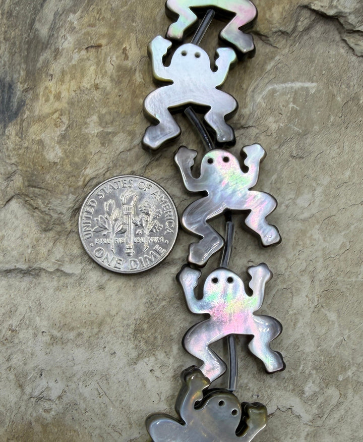 FRIDAY BARGAIN Mother Of Pearl Frog Beads 17x22mm 16 Inch