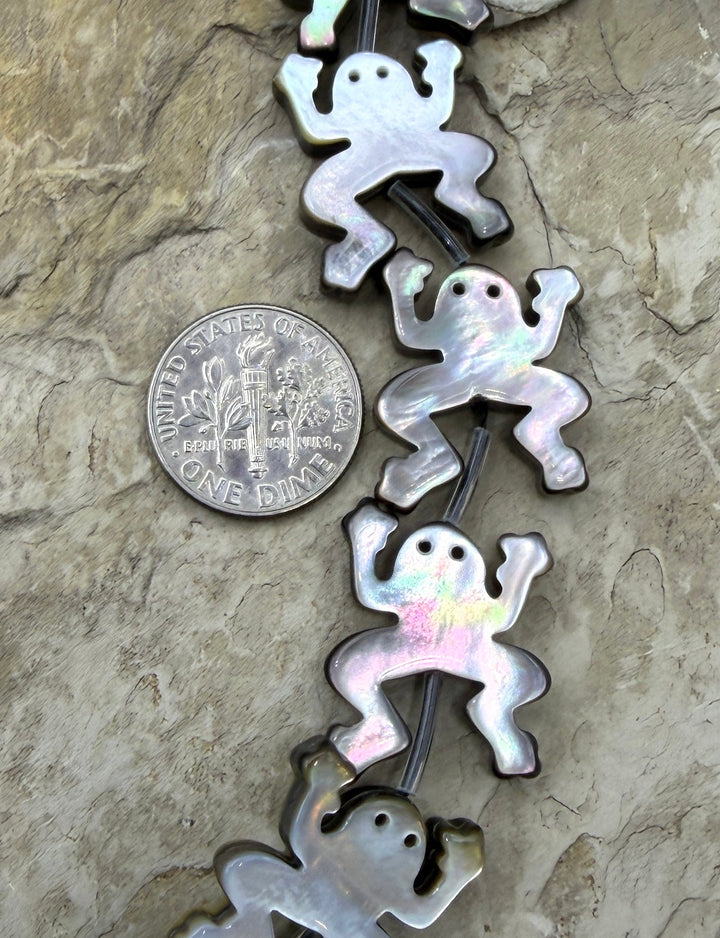 FRIDAY BARGAIN Mother Of Pearl Frog Beads 17x22mm 16 Inch