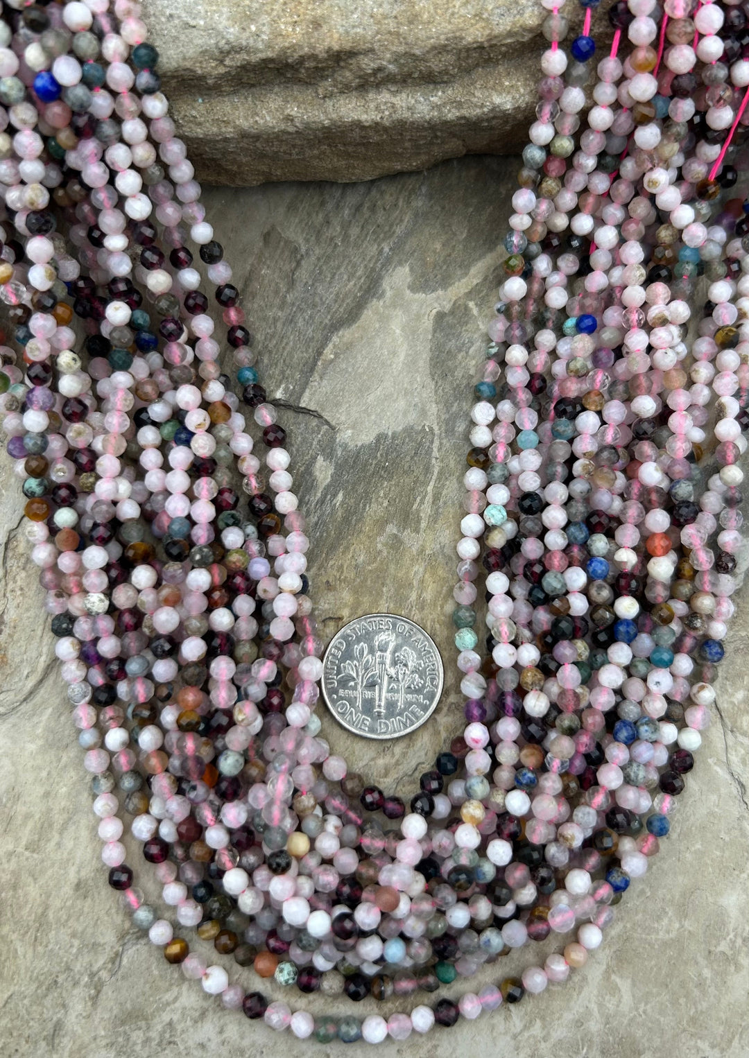 FRIDAY BARGAIN Multi Stone Micro faceted Round Beads 3.5mm