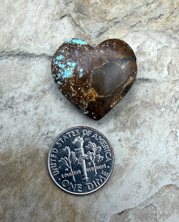 FRIDAY BARGAIN Number 8 Turquoise Heart Shaped Focal