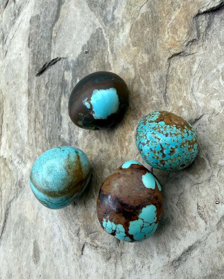 FRIDAY BARGAIN Number 8 Turquoise (Nevada) LOT of 4 loose