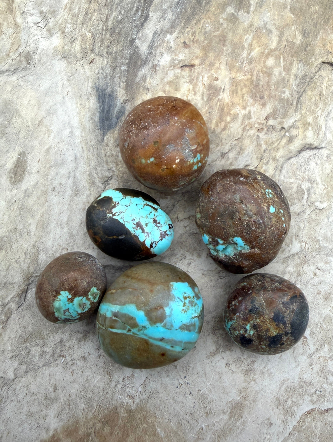 FRIDAY BARGAIN Number 8 Turquoise (Nevada) LOT of 6 loose