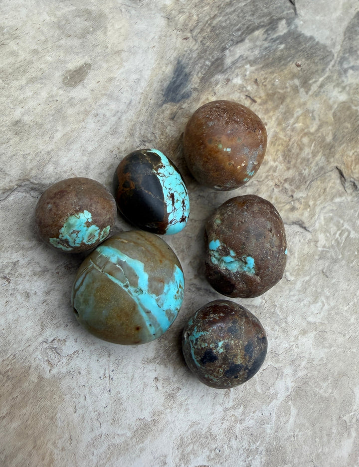 FRIDAY BARGAIN Number 8 Turquoise (Nevada) LOT of 6 loose