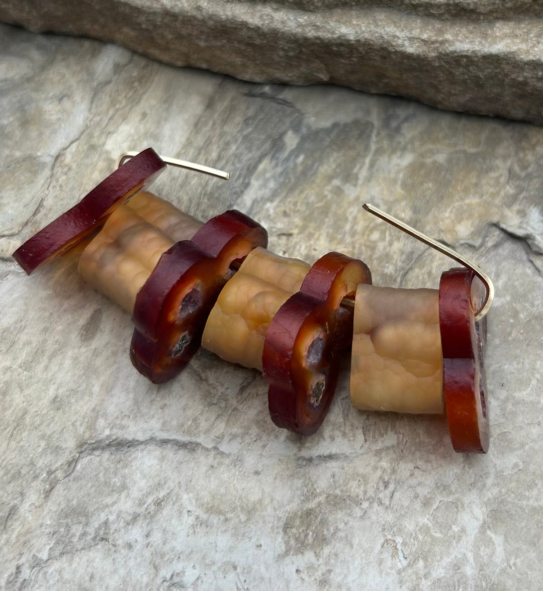 FRIDAY BARGAIN RARE Fossilized Bamboo Beads 20x15 - 23x32mm