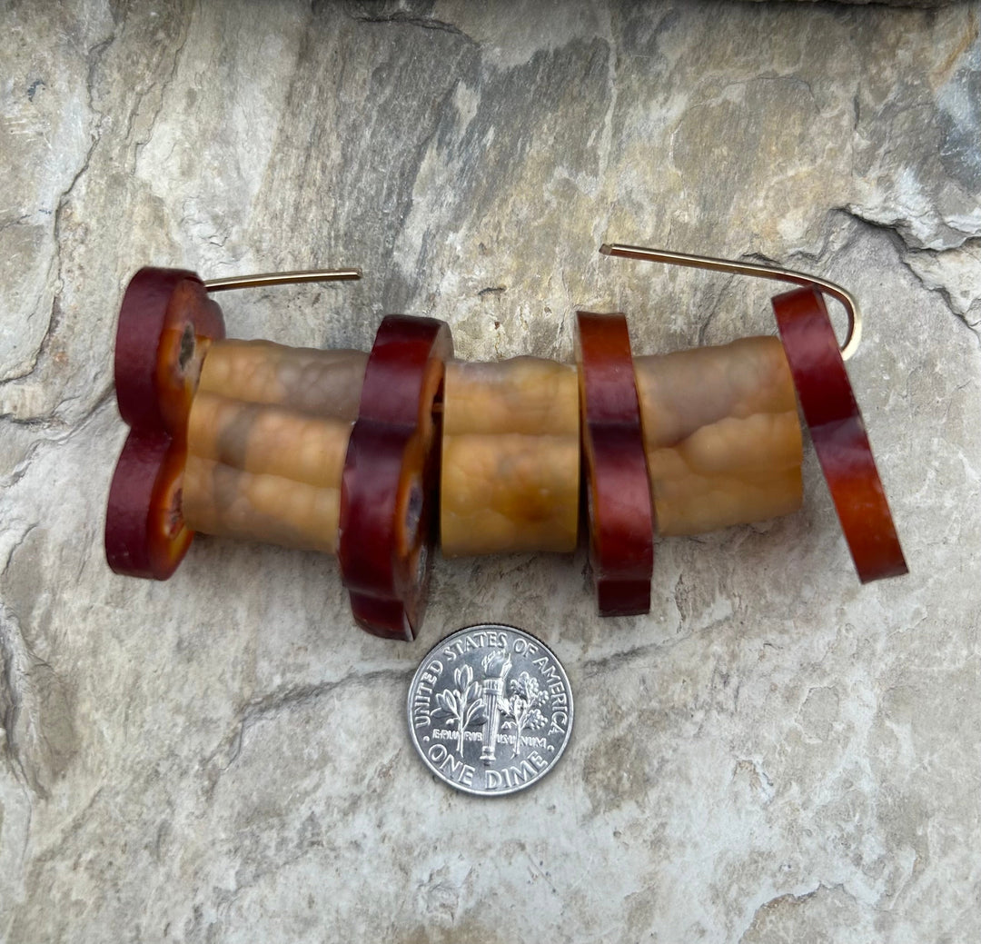 FRIDAY BARGAIN RARE Fossilized Bamboo Beads 20x15 - 23x32mm