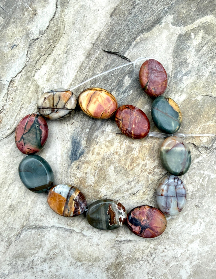 FRIDAY BARGAIN Red Creek Jasper 12x15mm Oval Shaped Beads