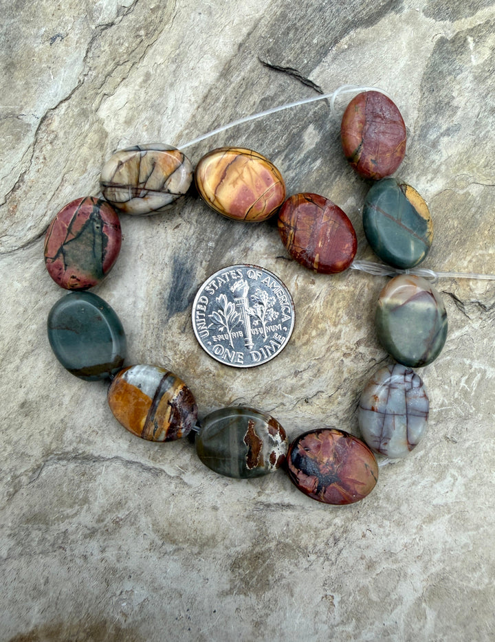 FRIDAY BARGAIN Red Creek Jasper 12x15mm Oval Shaped Beads