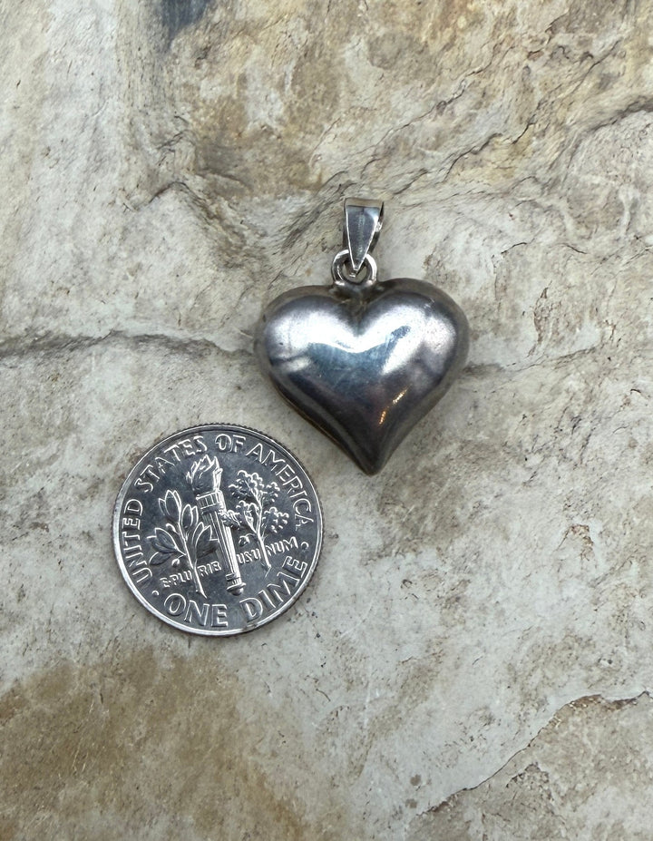FRIDAY BARGAIN Sterling Puffed Heart Pendant 17x24mm