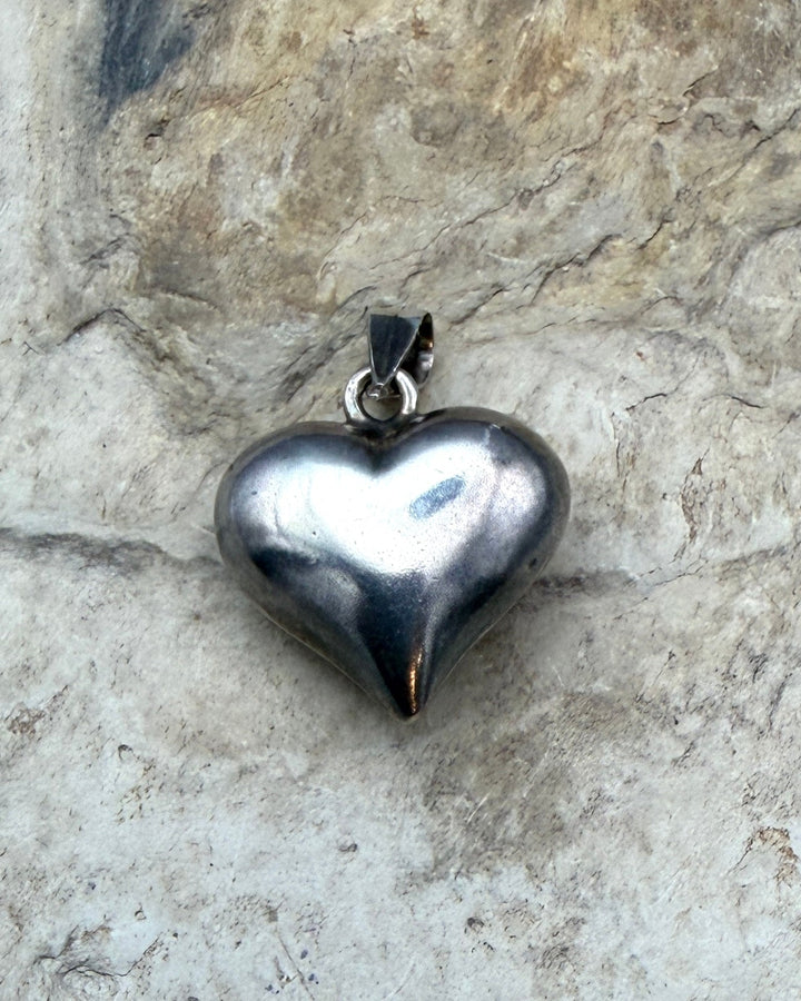 FRIDAY BARGAIN Sterling Puffed Heart Pendant 17x24mm