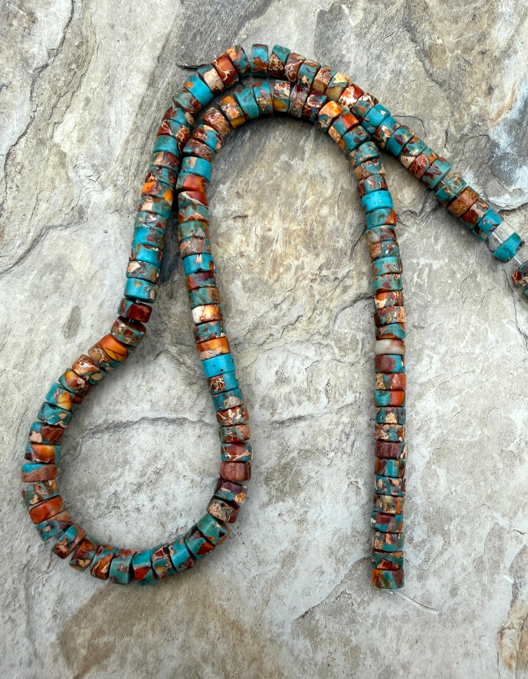 FRIDAY BARGAIN Stone Composite 6mm Heishi Strand 15 Inch