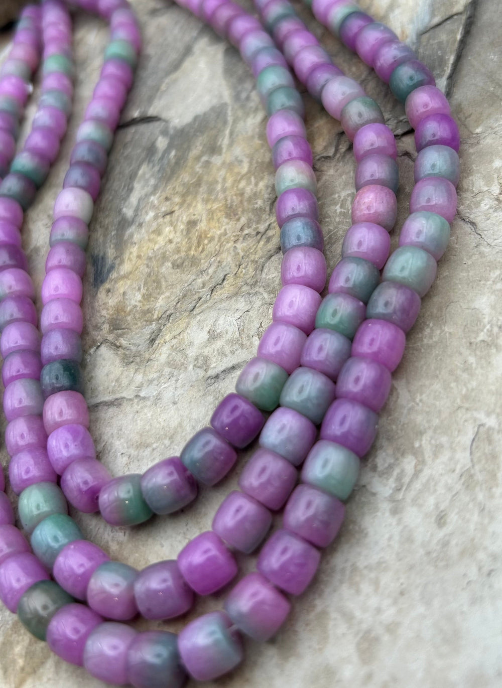 FRIDAY BARGAIN Watermelon Jade (Dyed) Pueblo Shape Bead 7mm