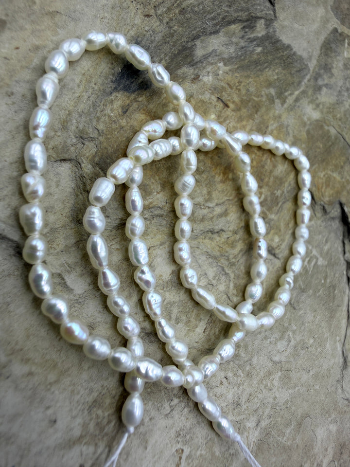 FRIDAY BARGAIN White Baroque Freshwater Pearls 3-4mm 4 Inch
