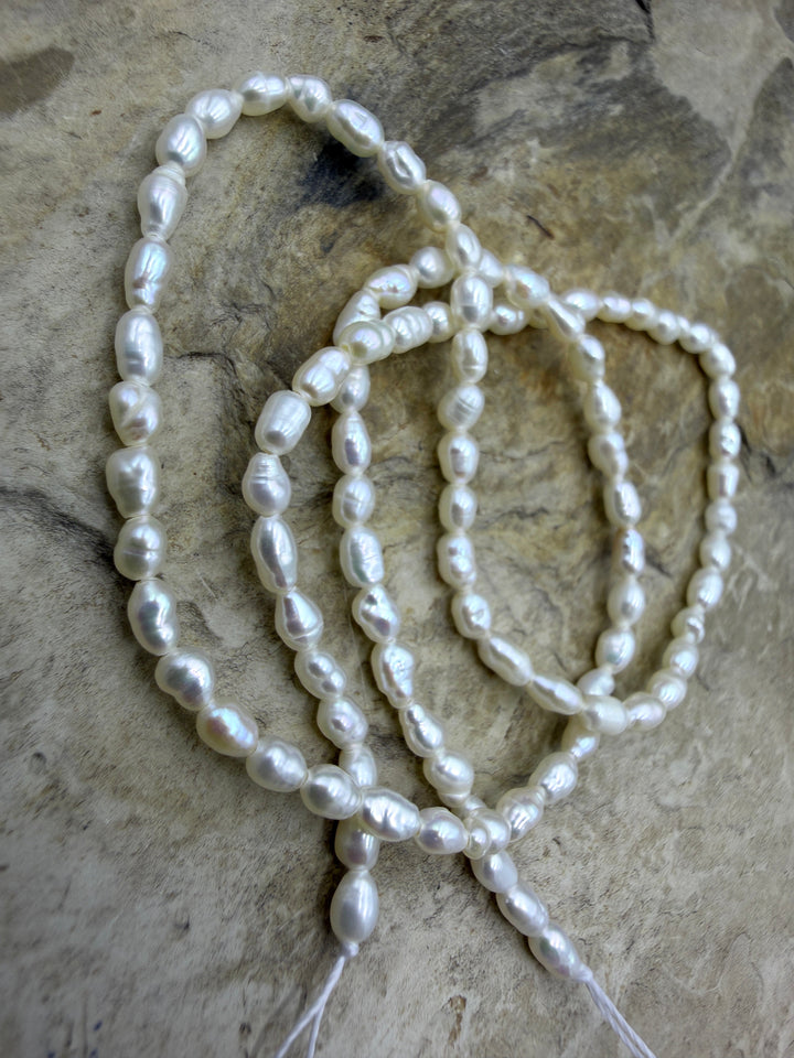 FRIDAY BARGAIN White Baroque Freshwater Pearls 3-4mm 4 Inch