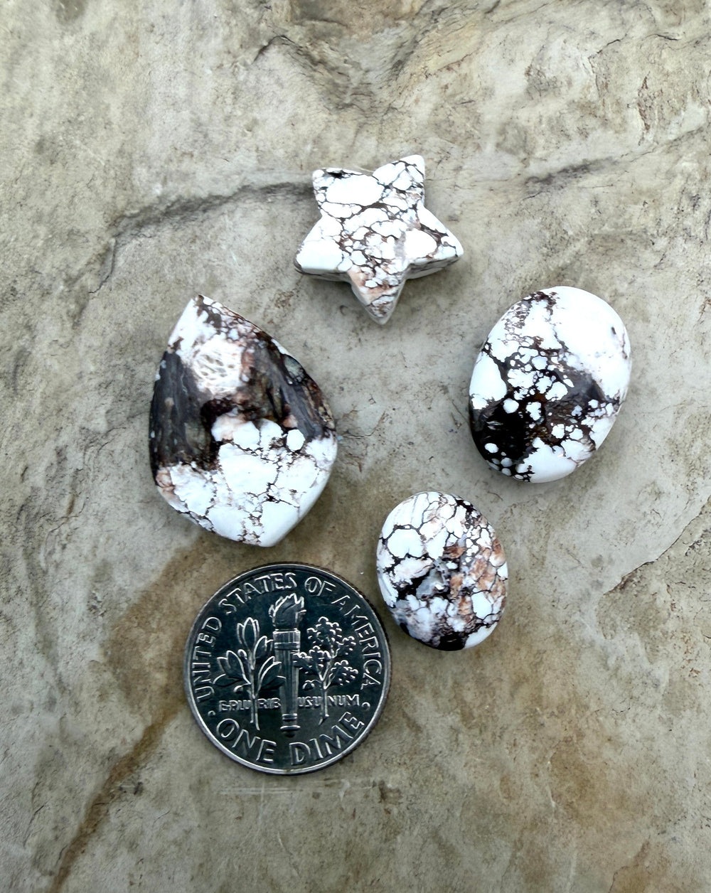 FRIDAY BARGAIN Wild Horse LOT of 4 Mixed Shape Cabochons