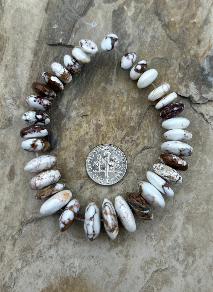 FRIDAY BARGAIN Wild Horse Saucer Beads 8-15mm 7 inch