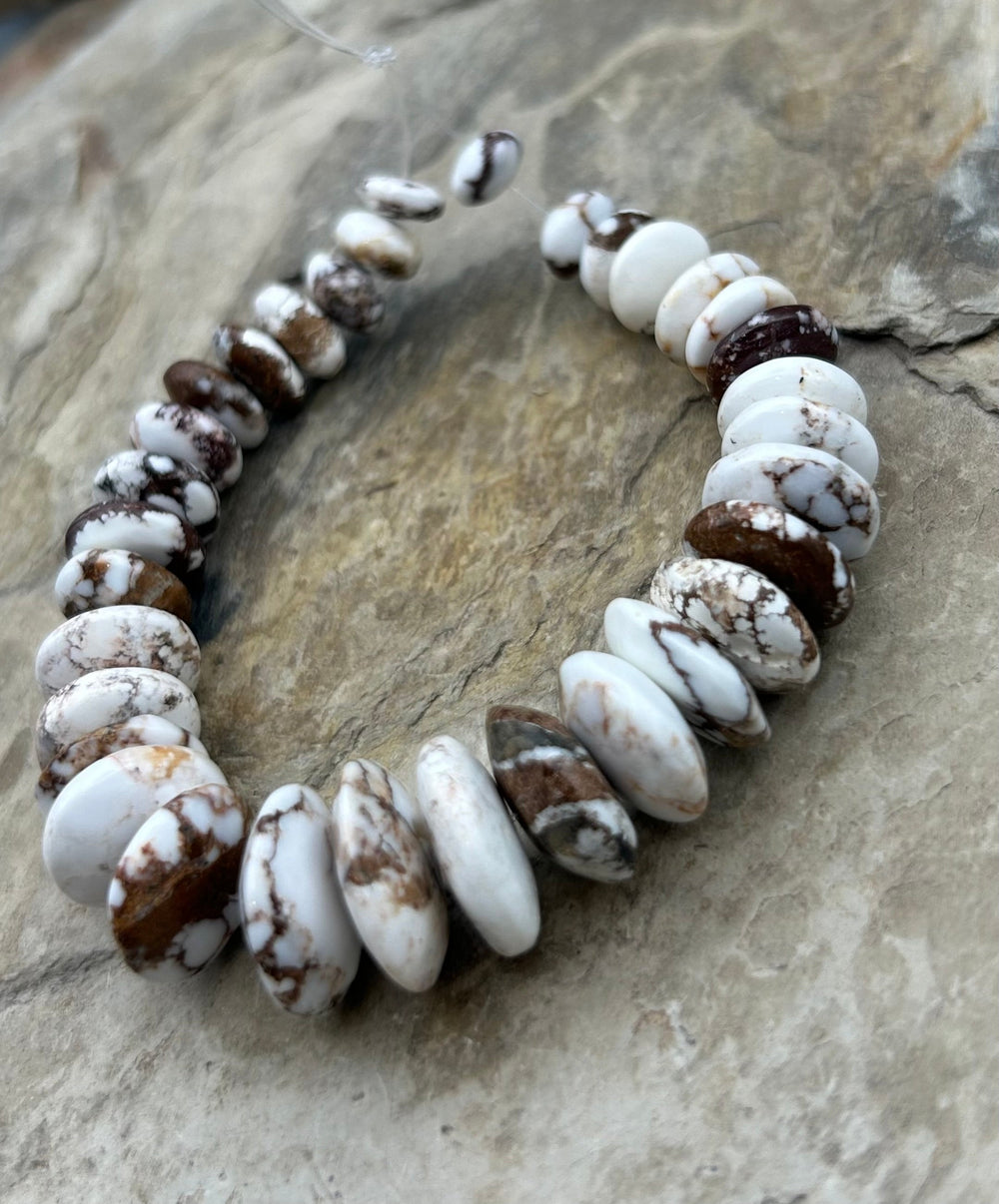 FRIDAY BARGAIN Wild Horse Saucer Beads 8-15mm 7 inch