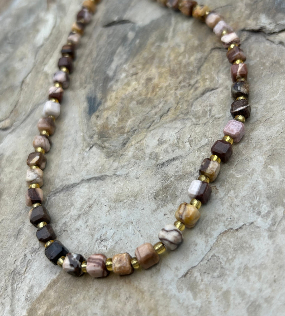 FRIDAY BARGAIN Zebra Stone (Australia) Faceted Cube Beads
