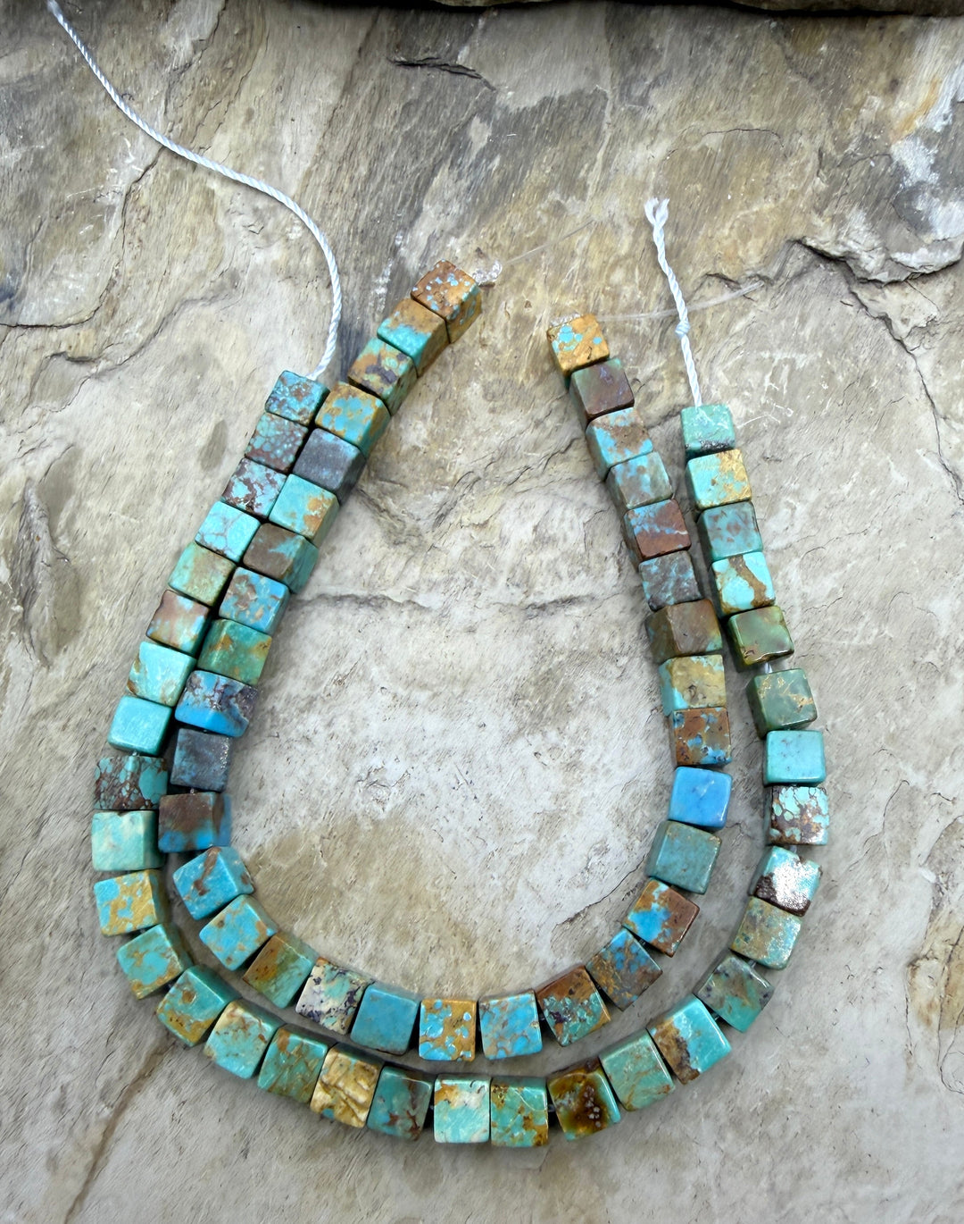 FRIDAY CLOSEOUT Kingman Turquoise (AZ) 7mm Cube Beads ONE 8