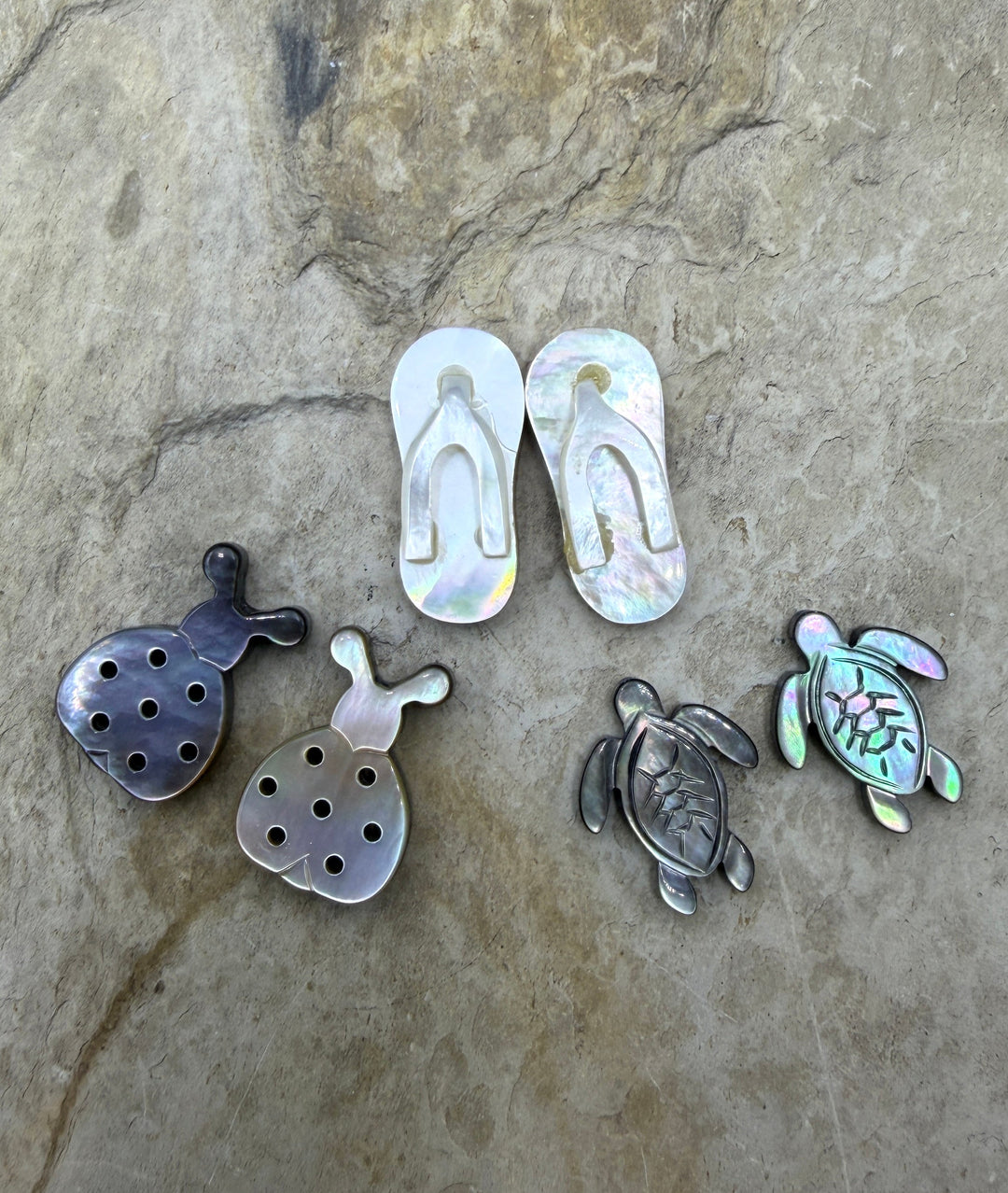 FRIDAY CLOSEOUT LOT of 3 Shell Bead Pairs - Mixed Lot