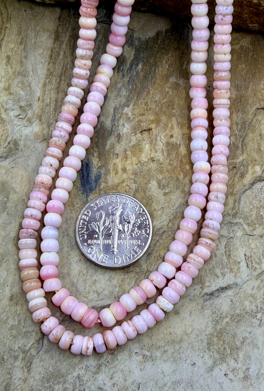 FRIDAY CLOSEOUT Pink Queen Conch Shell 4mm Rondelle Beads