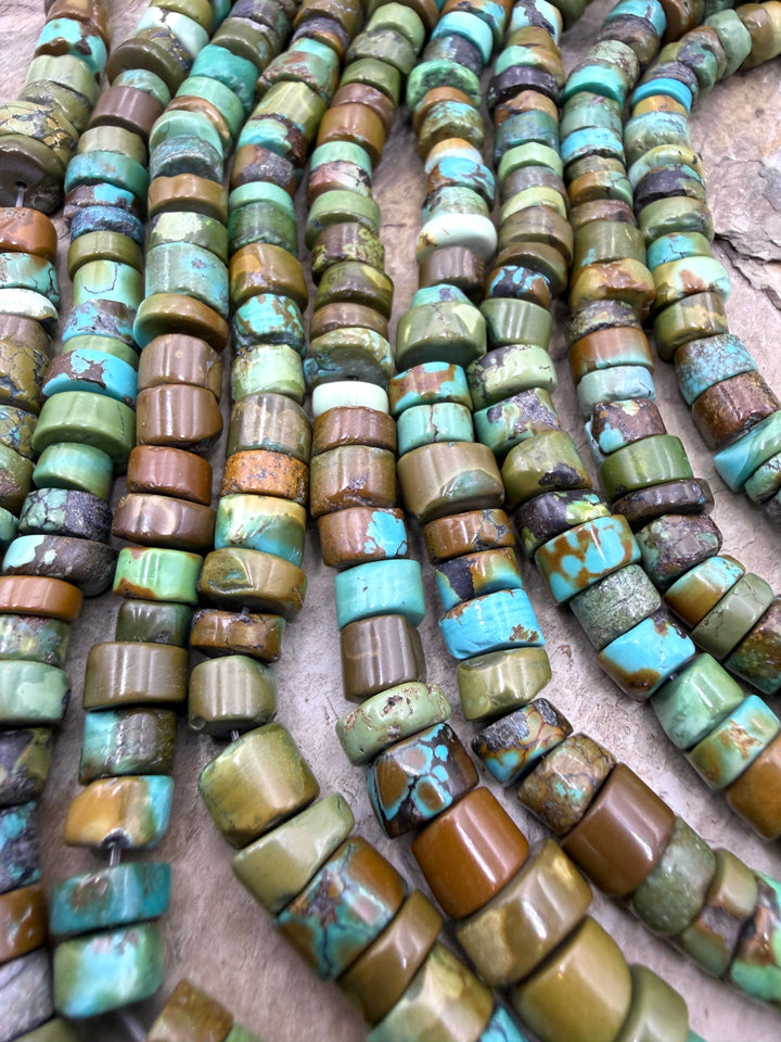 Vintage Hubei Turquoise (China) 8-10mm Irregular Heishi 8