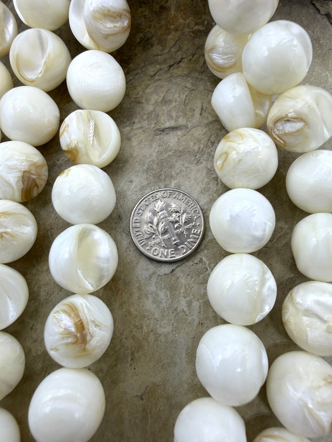 White Mother Of Pearl BIG 14mm Round Beads 4 16 Inch