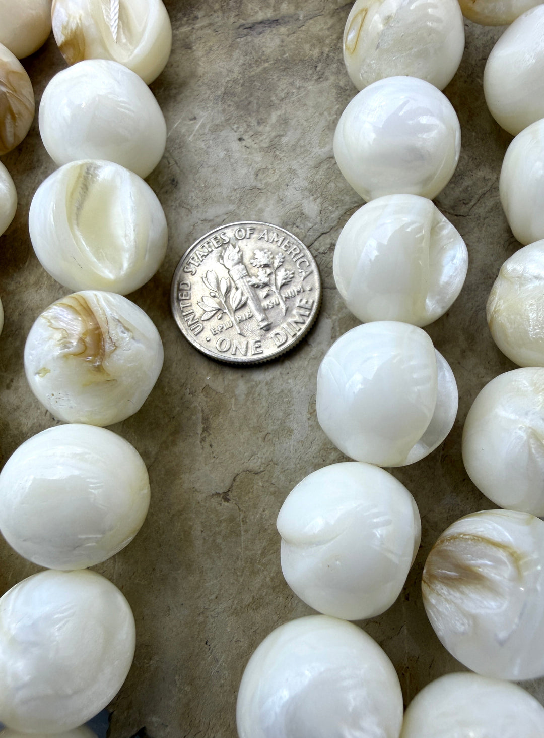 White Mother Of Pearl BIG 14mm Round Beads 4 16 Inch
