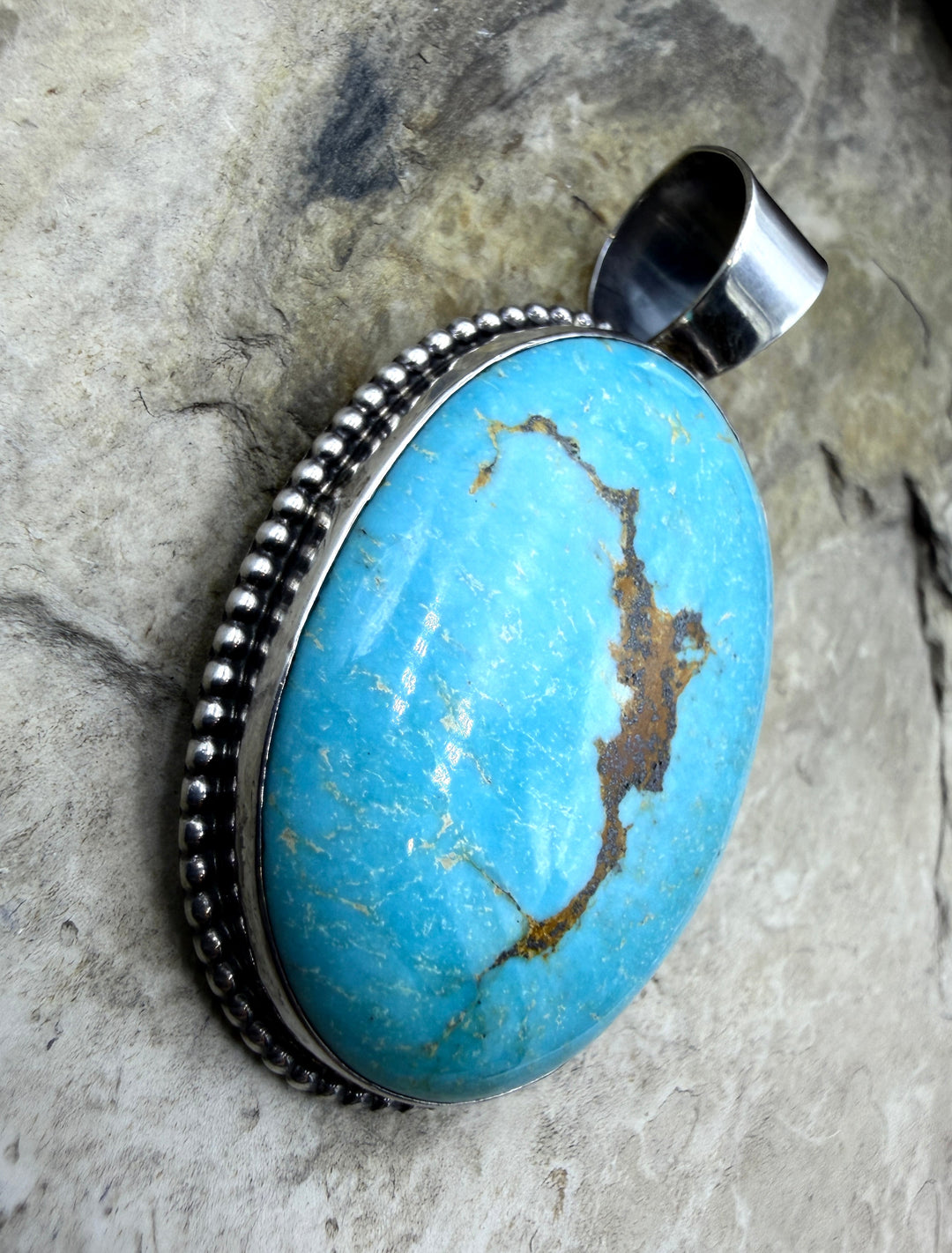 FRIDAY ESTATE FIND Sterling Silver American Turquoise BIG