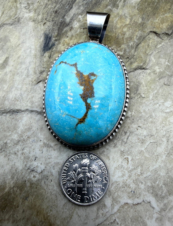 FRIDAY ESTATE FIND Sterling Silver American Turquoise BIG