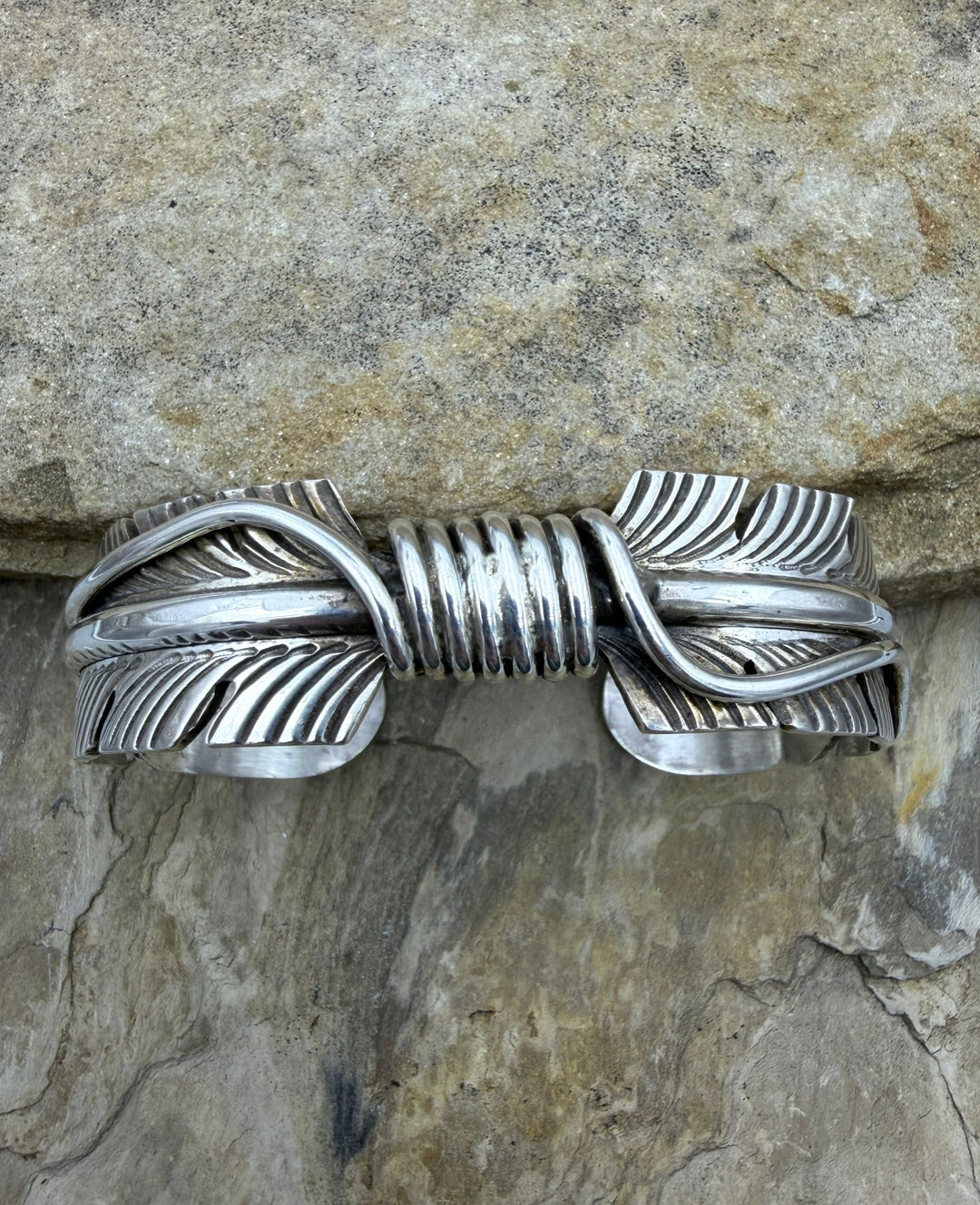 FRIDAY ESTATE FIND Sterling Silver Oxidized Double Feather