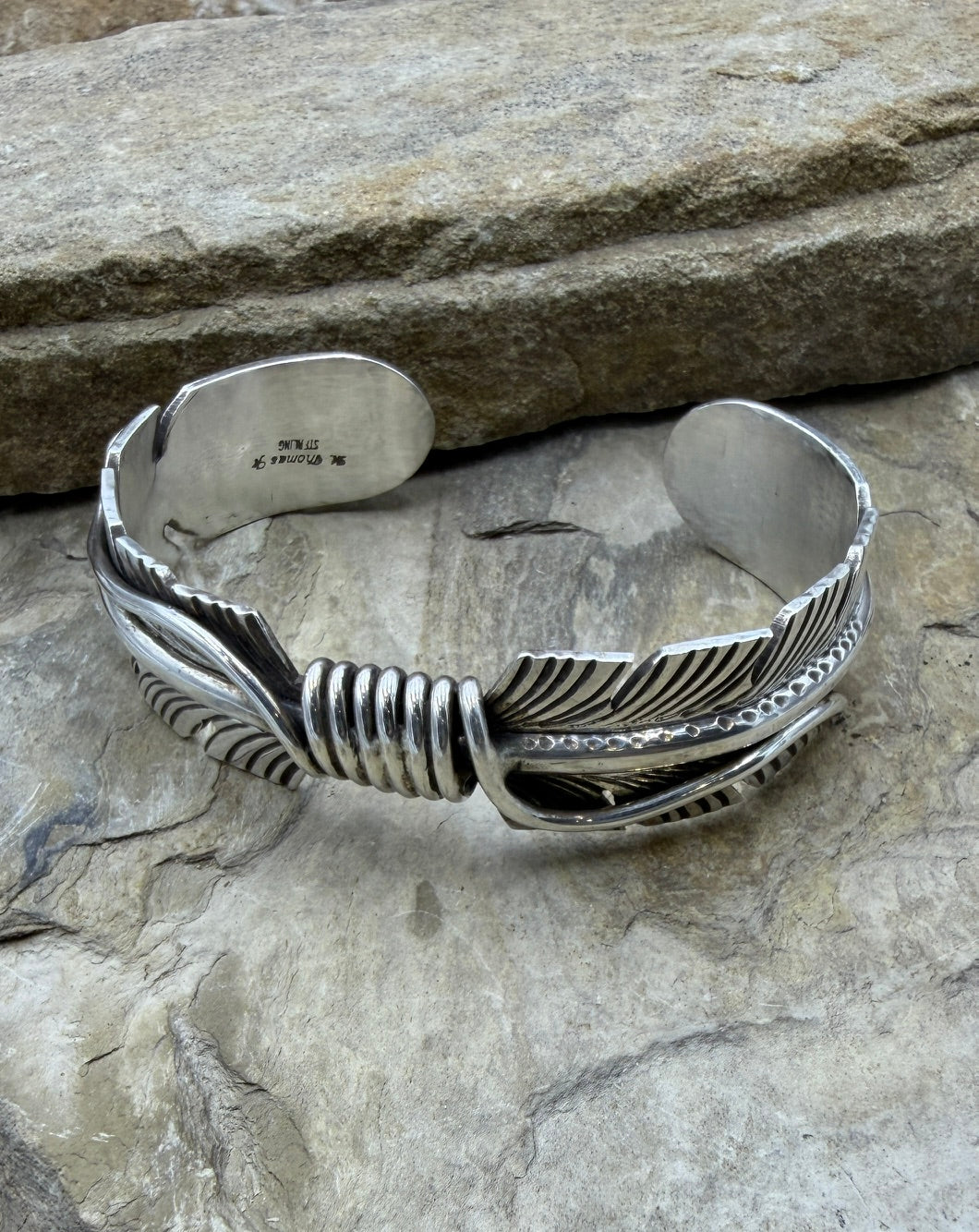 FRIDAY ESTATE FIND Sterling Silver Oxidized Double Feather