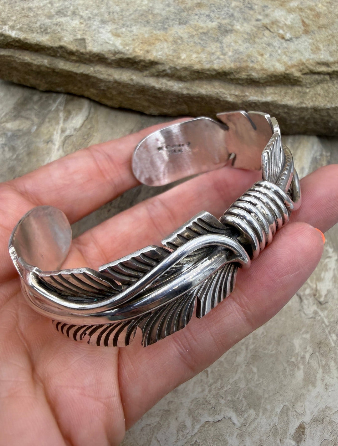 FRIDAY ESTATE FIND Sterling Silver Oxidized Double Feather