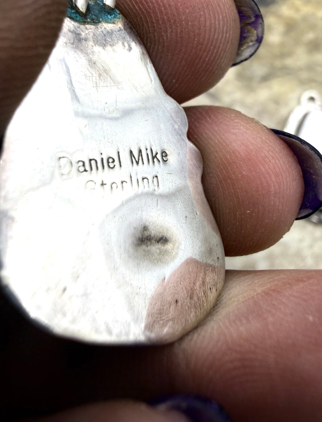 FRIDAY ESTATE FIND Sterling Silver Oxidized White Buffalo