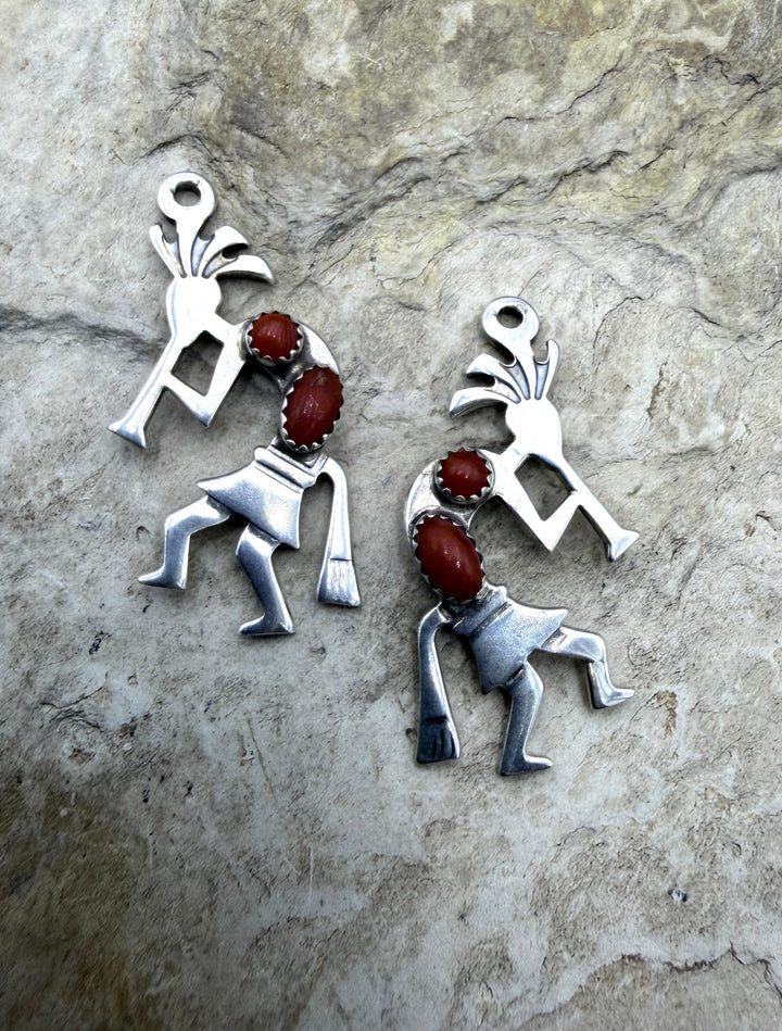 FRIDAY ESTATE FIND Sterling Silver Pair of Aztec Dancer