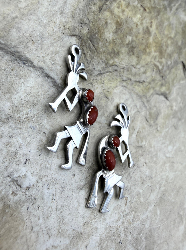 FRIDAY ESTATE FIND Sterling Silver Pair of Aztec Dancer