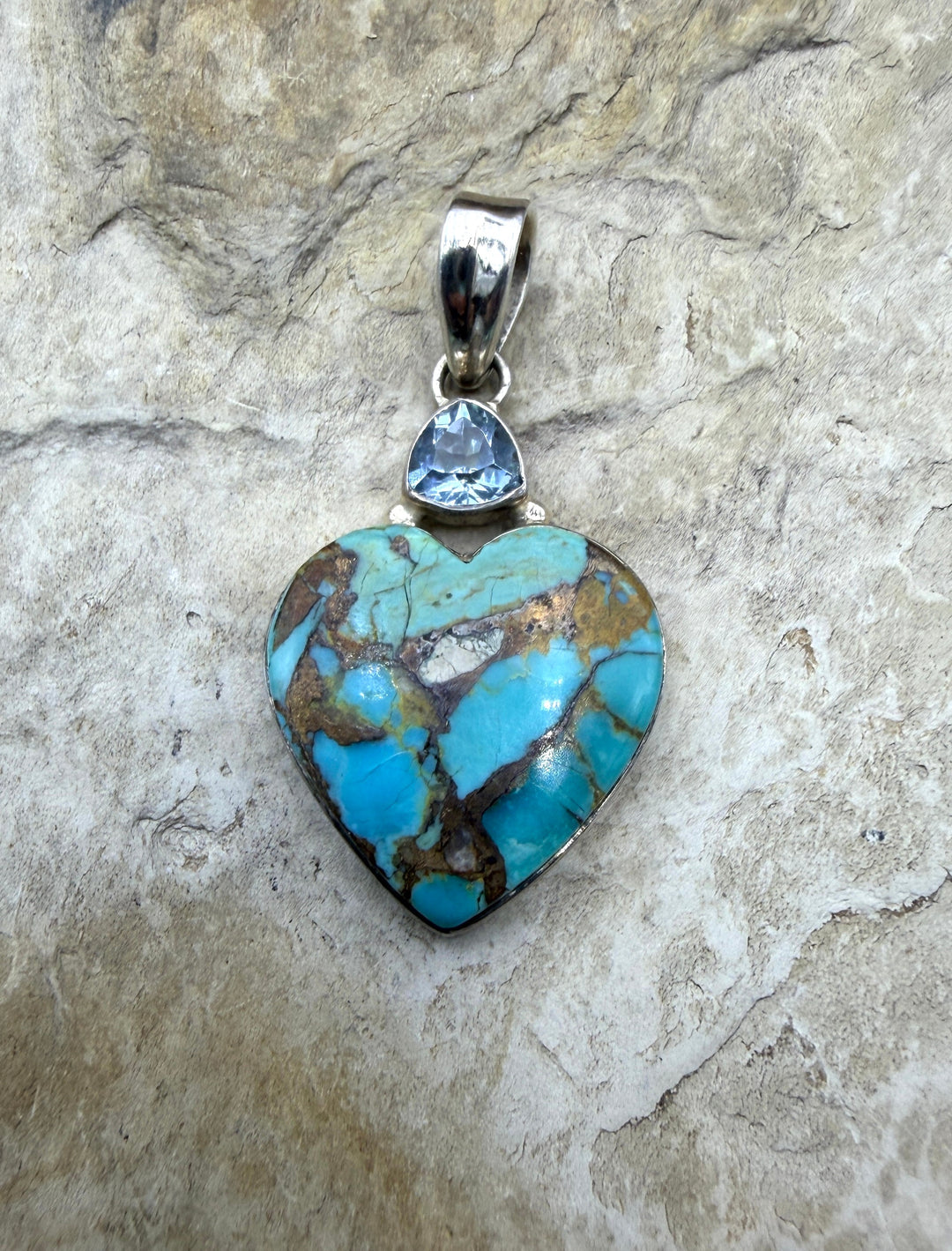 FRIDAY ESTATE FIND Sterling Silver Turquoise Inlay Pendant