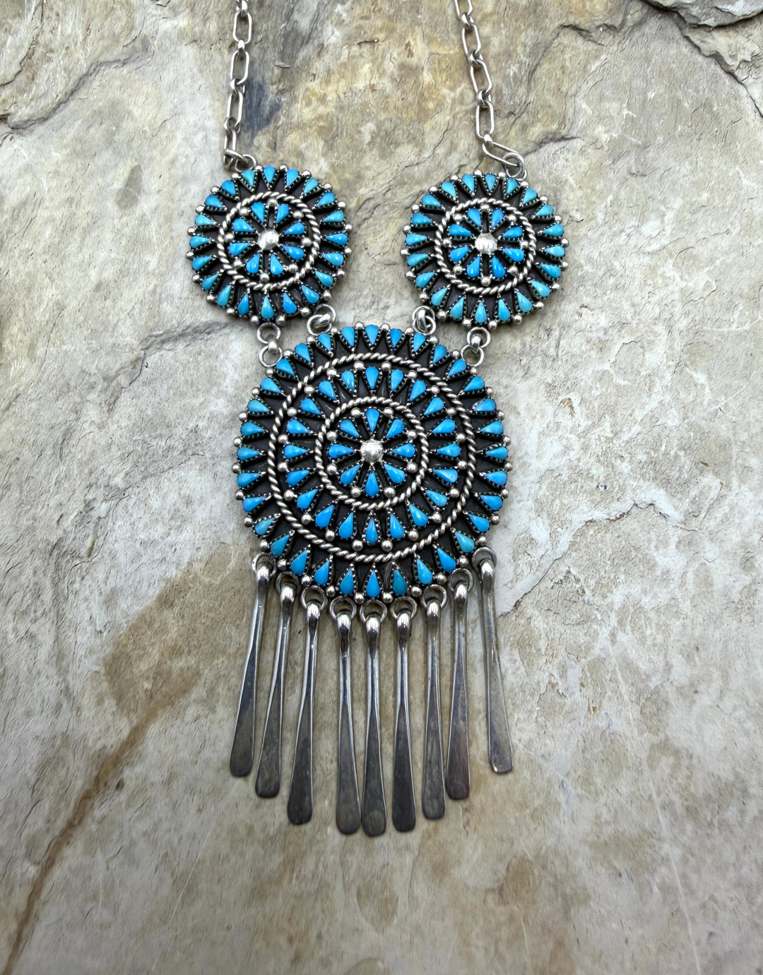 FRIDAY ESTATE FIND Sterling Silver Zuni Petit Point