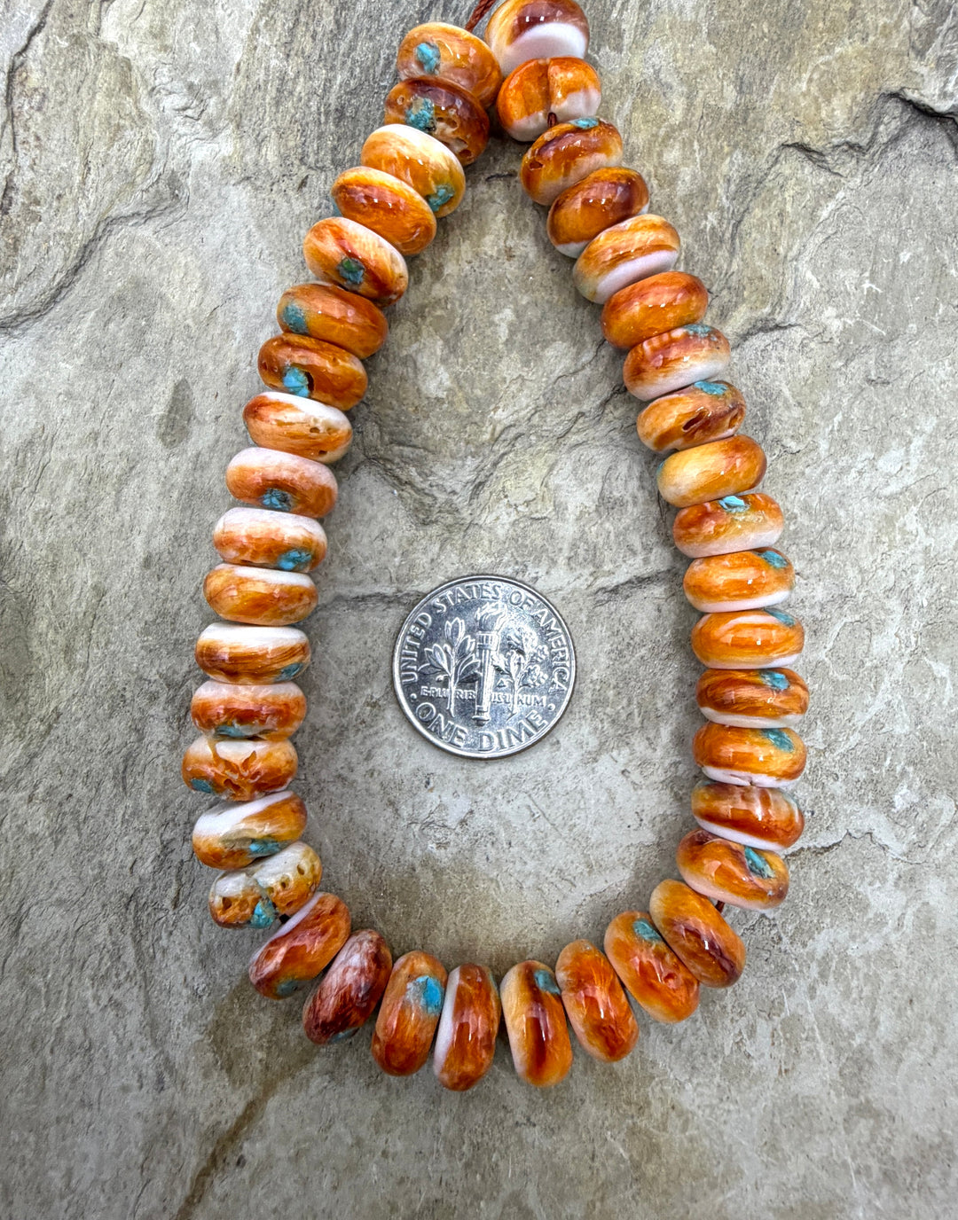 FRIDAY SPECIAL BUY Orange Spiny Oyster with Turquoise Inlay