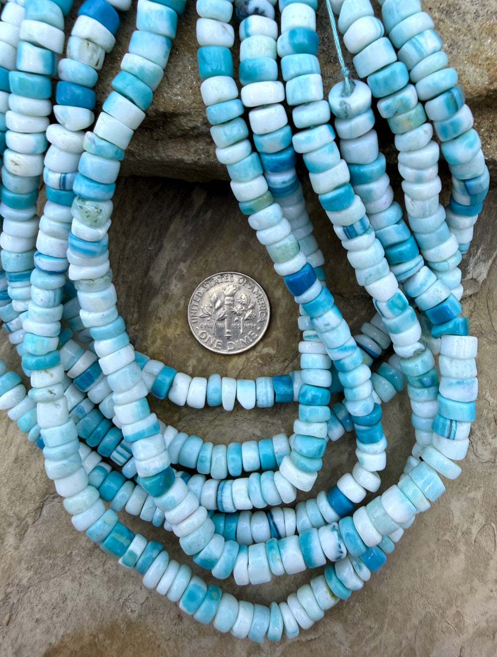 FRIDAY SPECIAL Caribbean Blue Opal (Dyed) Irregular Heishi