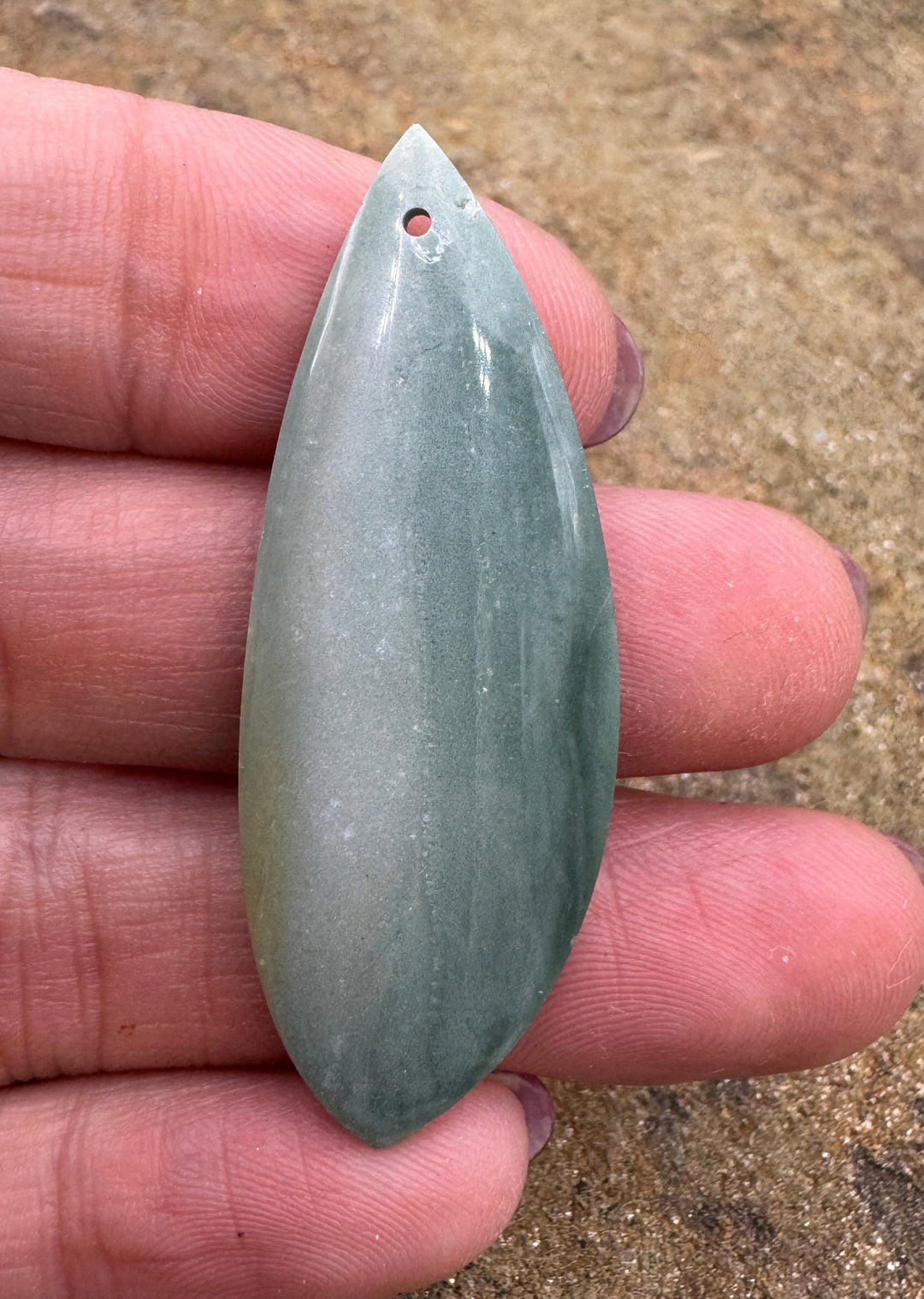 Gary Green Jasper (Oregon) Focal Pendant Bead 17x48mm