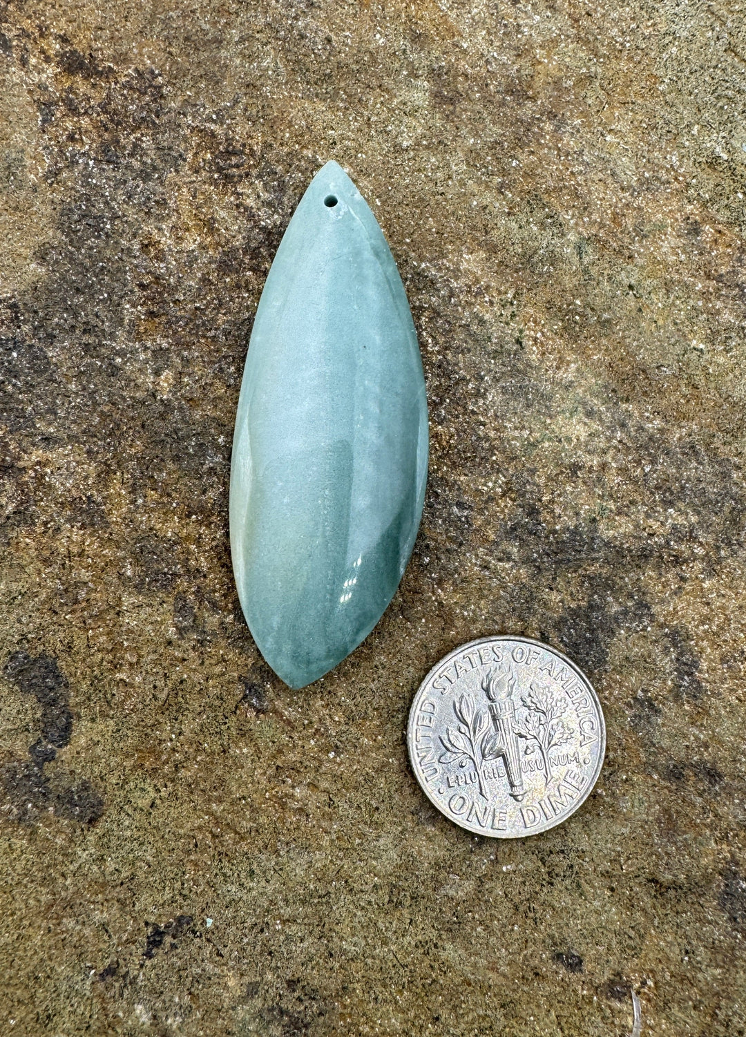 Gary Green Jasper (Oregon) Focal Pendant Bead 17x48mm