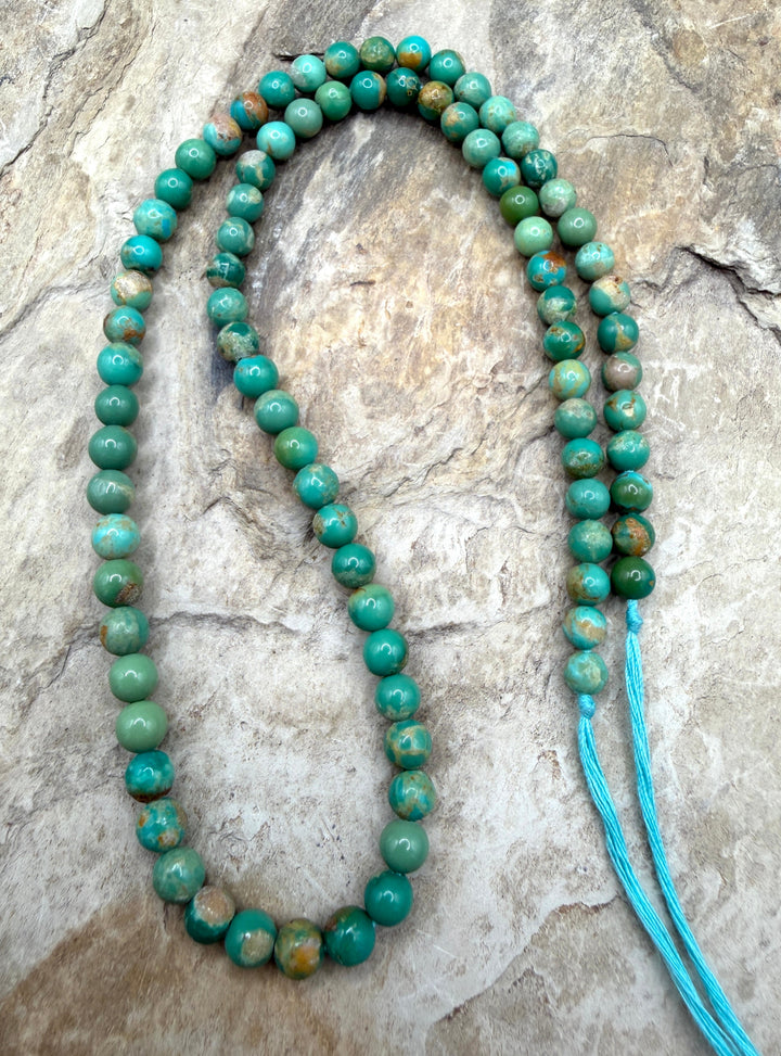 Green Campitos (Mexico) Turquoise 5mm Round Beads 16 inch