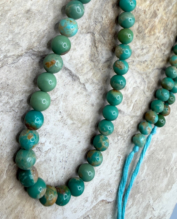 Green Campitos (Mexico) Turquoise 5mm Round Beads 16 inch