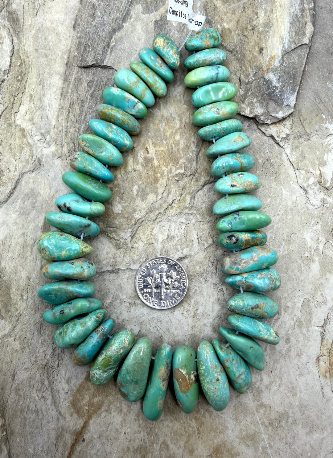 Green Campitos Turquoise (Mexico) Graduated Focal Strand