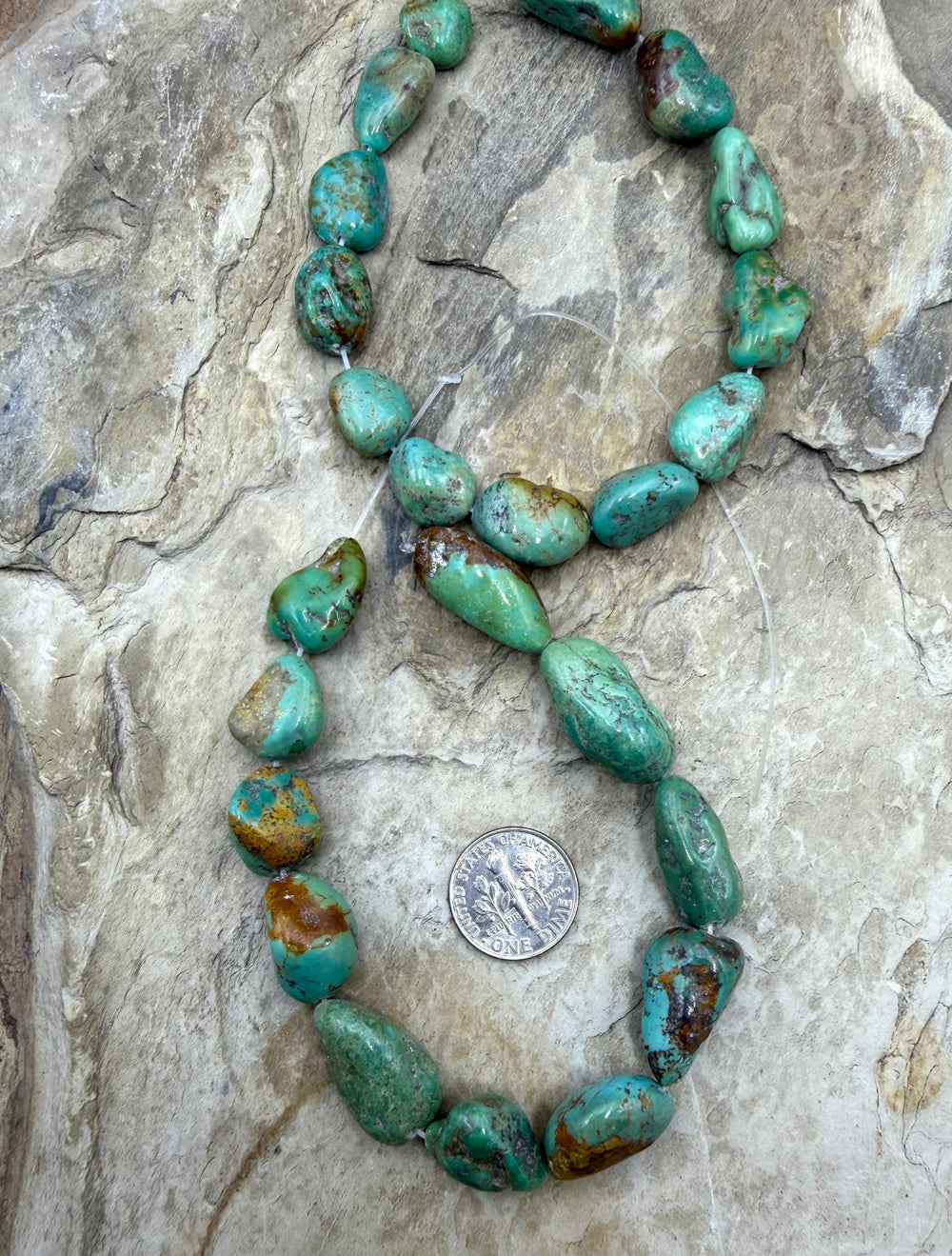 Green Kingman Turquoise (Arizona) BIG Nugget Beads
