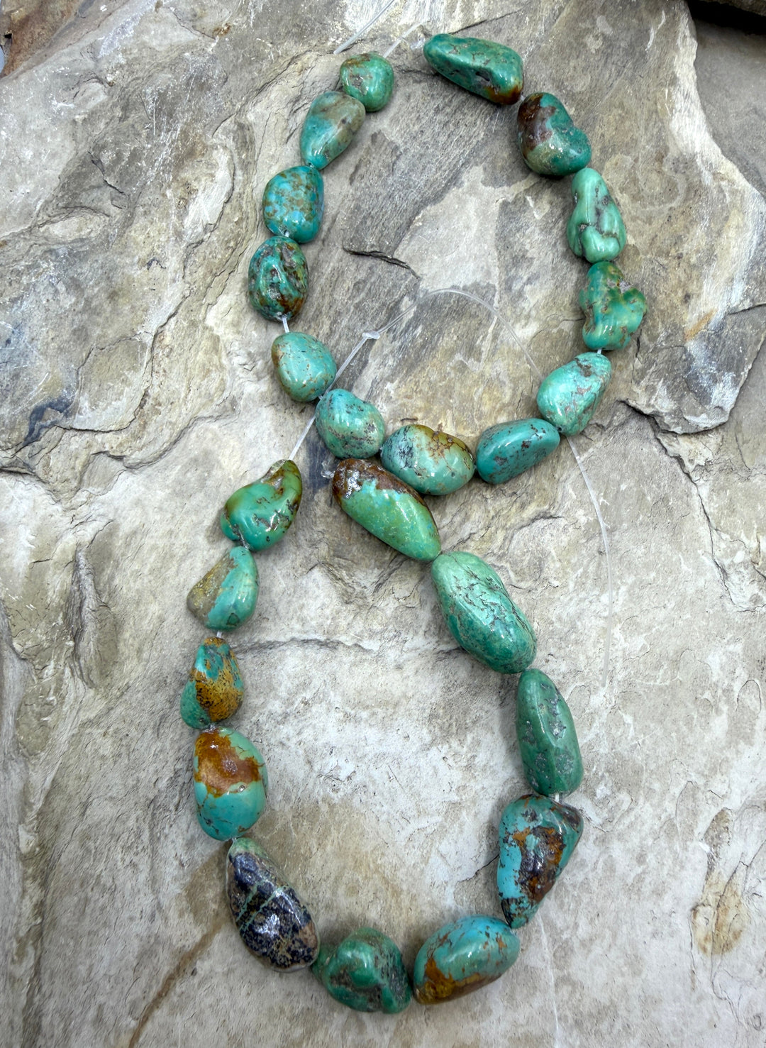 Green Kingman Turquoise (Arizona) BIG Nugget Beads
