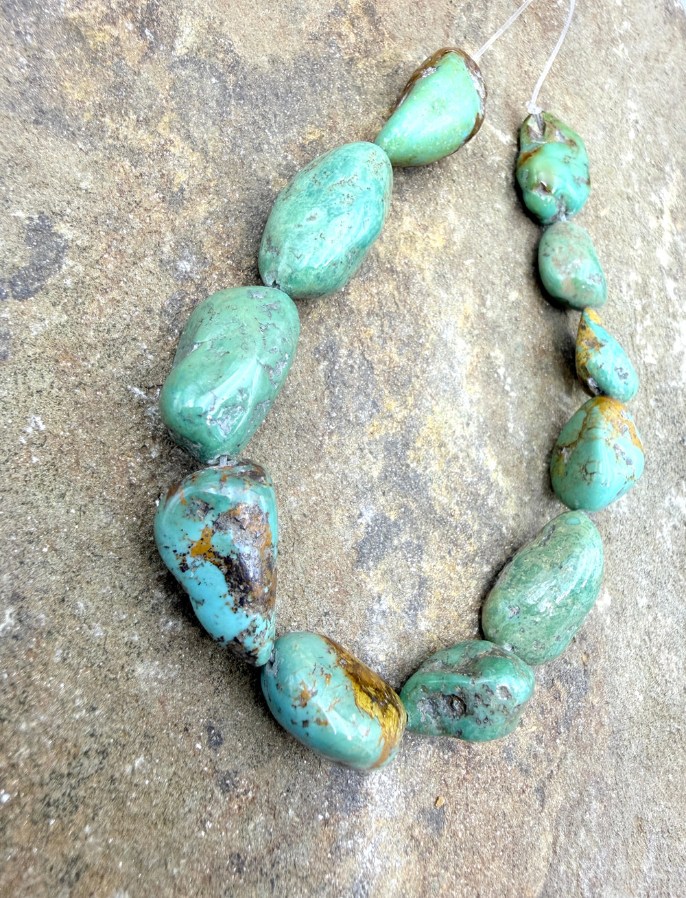 Green Kingman Turquoise (Arizona) BIG Nugget Beads