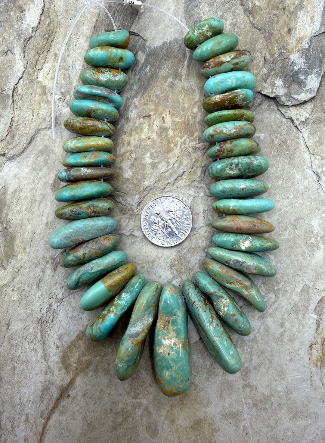 Green Kingman Turquoise (Arizona) Graduated LONG Nugget