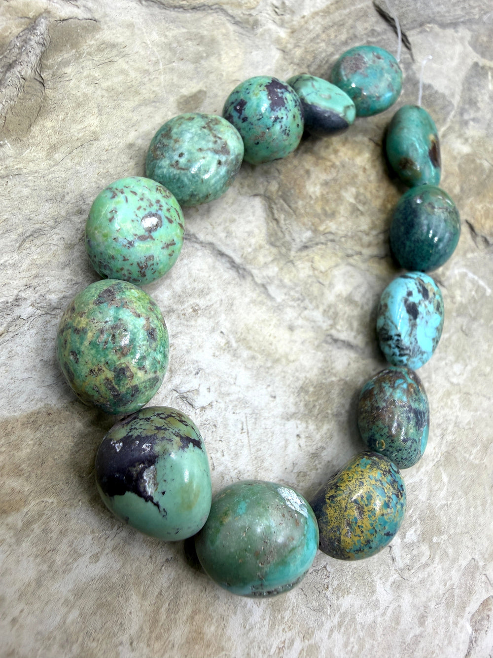 Green Kingman Turquoise (Arizona) Graduated Rounded Nugget